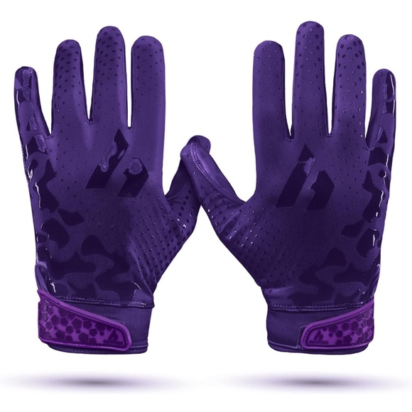 Repsters RPG1 Football Gloves - Adult Size Medium in Eggplant - Picture 5 of 13